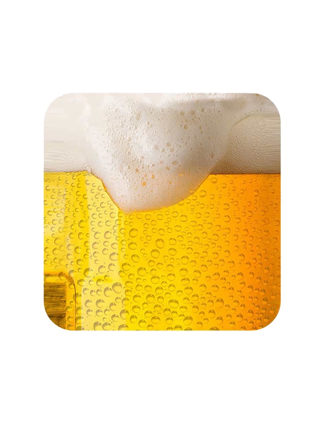 

macmerise Yellow & White Chug It Design Printed MDF Wooden Square Coaster