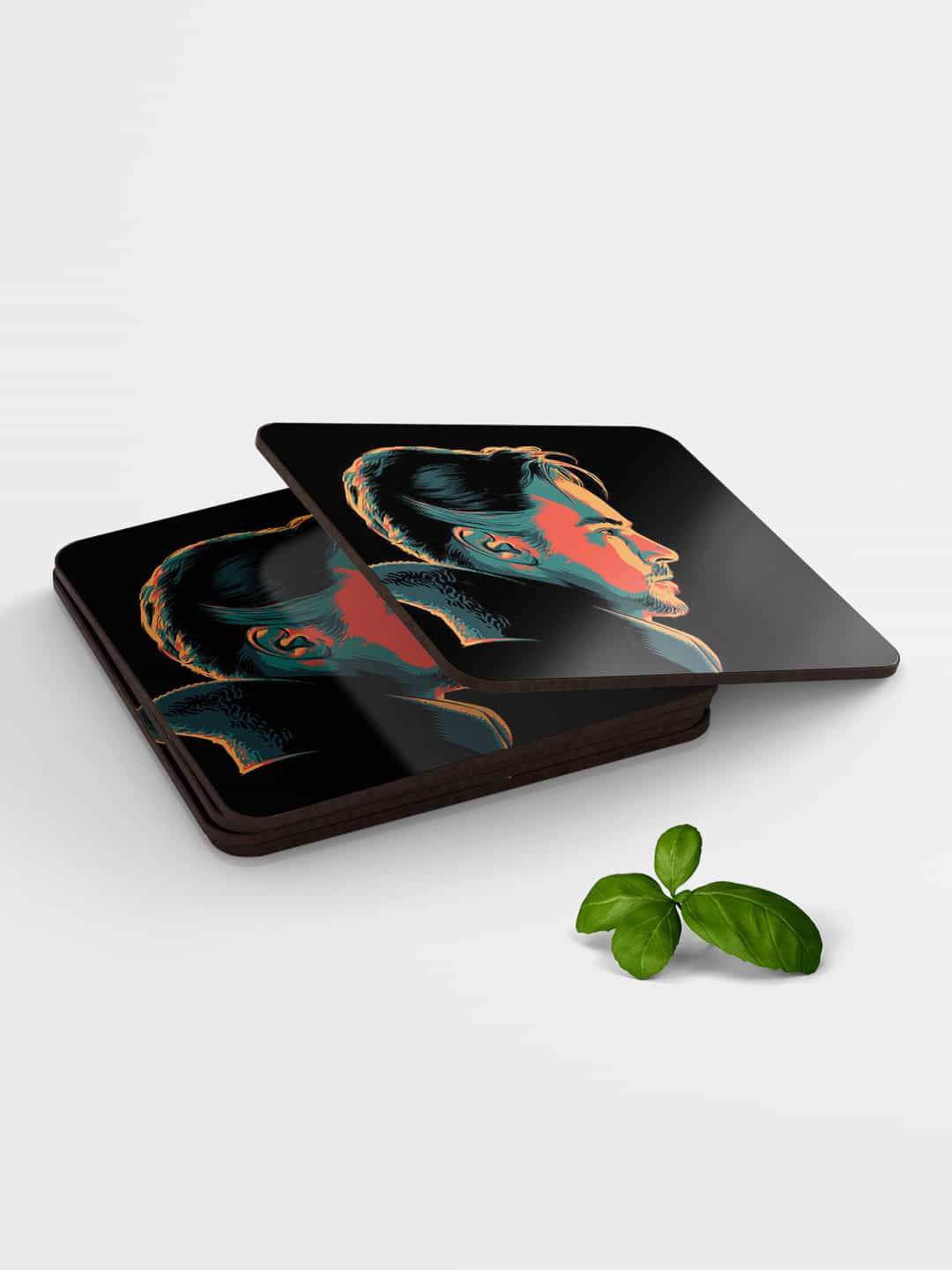 

macmerise Black & Green Illuminated Doctor Strange Design MDF Wooden Square Coaster