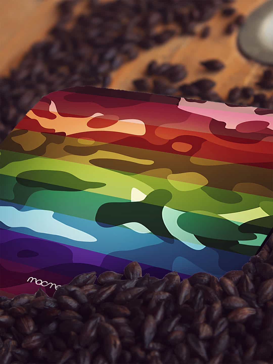 

macmerise Red & Green Camo Pride Design Printed MDF Wooden Square Coaster