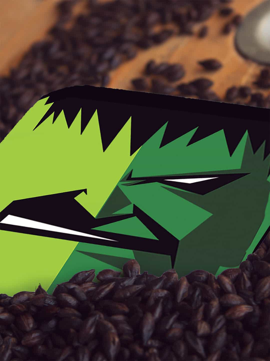 

macmerise Green & Black Face Focus Hulk Design Square MDF Wooden Coaster