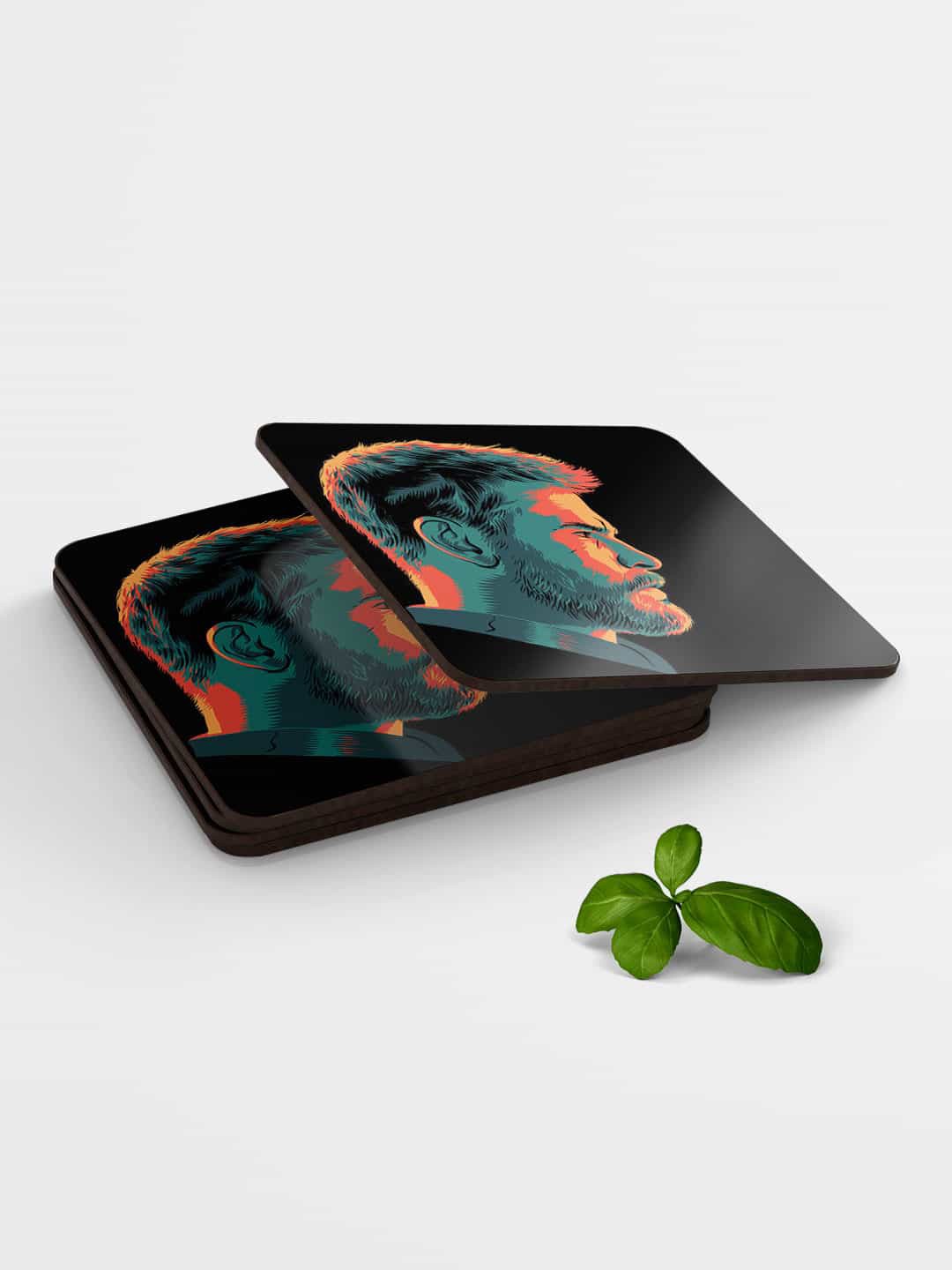

macmerise Black & Red Illuminated Thor Design Square MDF Wooden Coaster