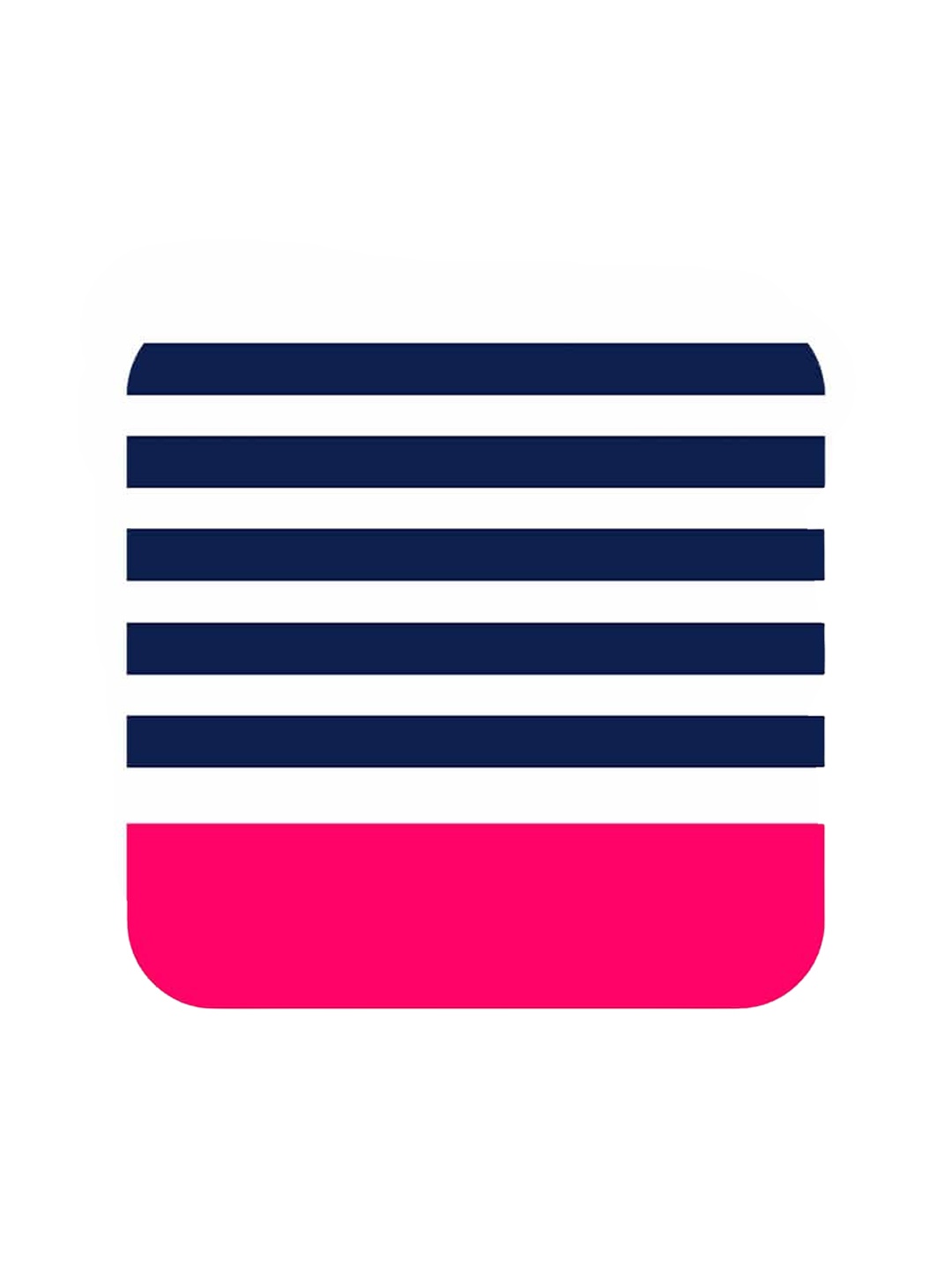 

macmerise Navy-Blue & Pink Simply Striped Design MDF Wooden Square Coaster