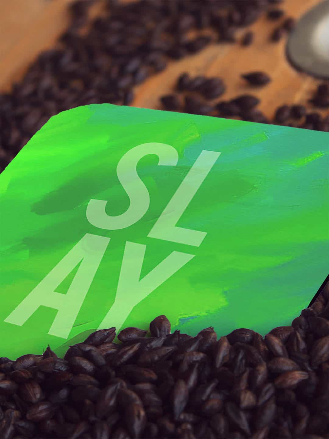 

macmerise Green Slay Green Design Square MDF Wooden Coaster