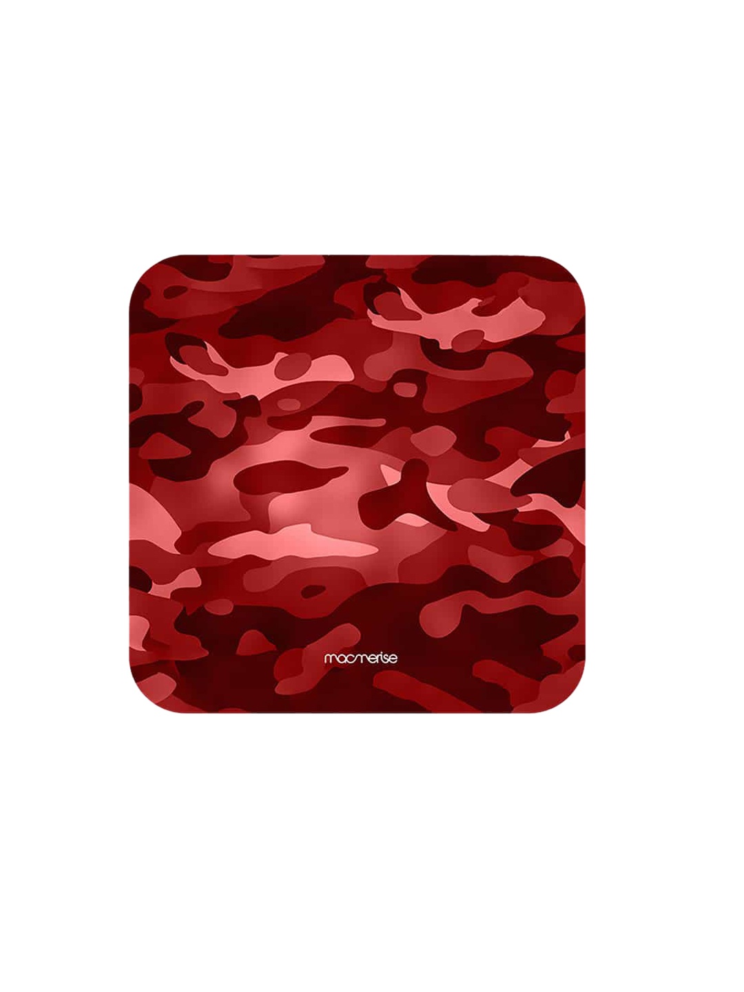 

macmerise Red Camo Indian Design Printed MDF Wooden Square Coaster