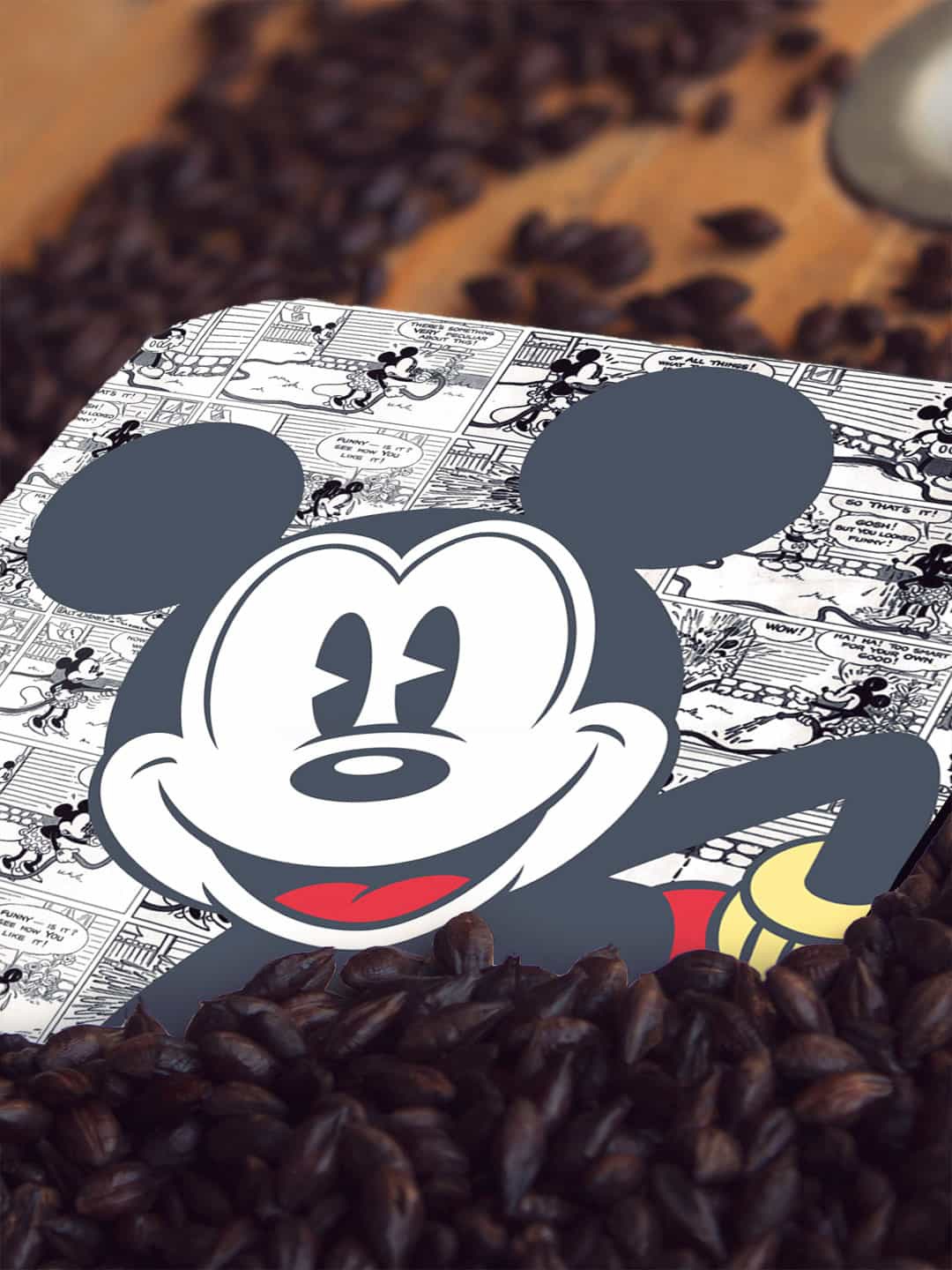 

macmerise White & Black Mickey Comicstrip Design Square MDF Wooden Coaster