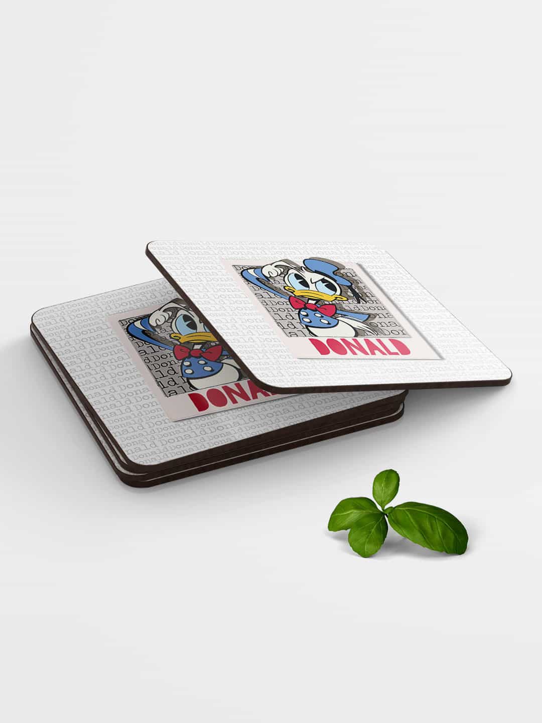 

macmerise White & Blue Hello Mr Donald Design Printed MDF Wooden Square Coaster
