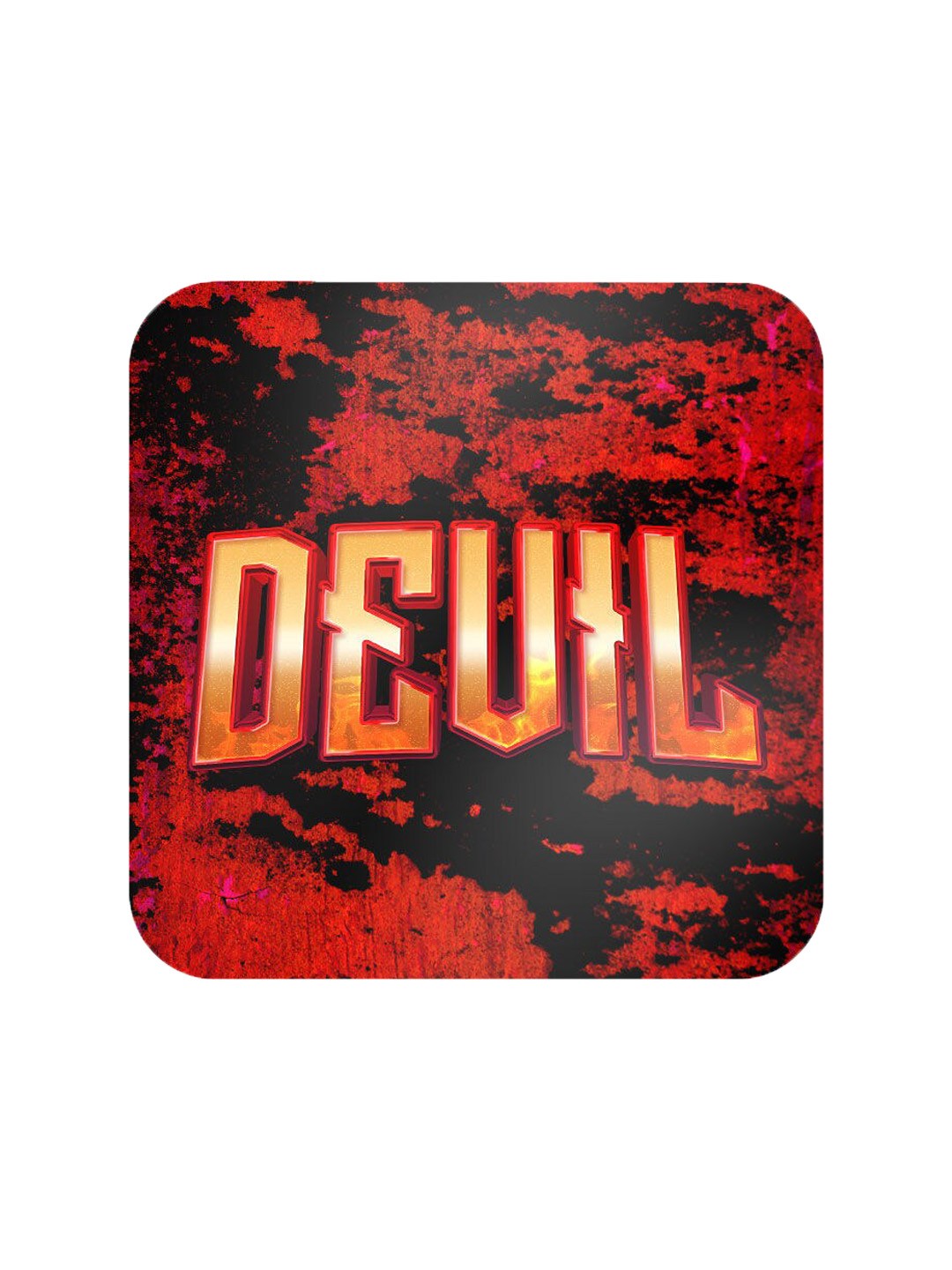 

macmerise Red & Black Valentine Devil Design Printed MDF Wooden Square Coaster
