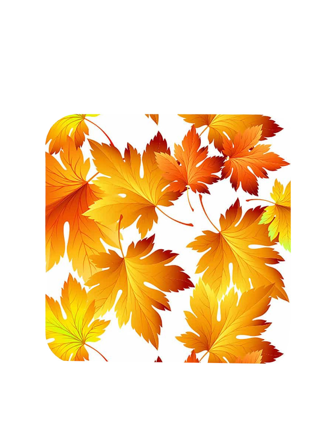 

macmerise Yellow Colored & White SK Autumn Embrace Design Square MDF Wooden Coaster