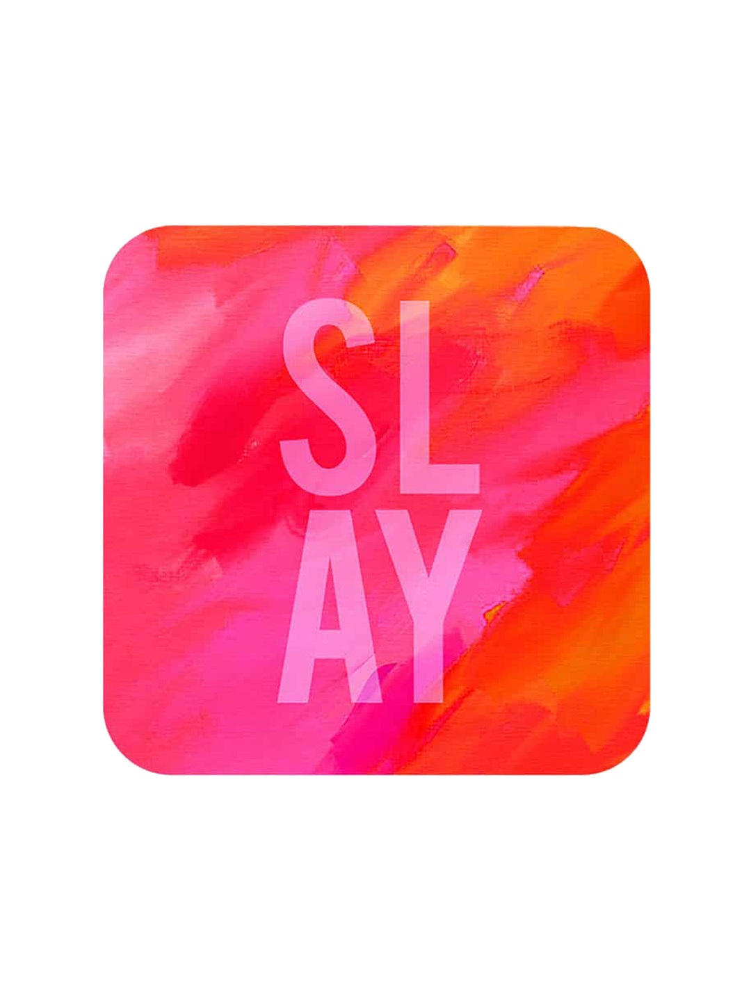 

macmerise Pink & Red Slay Pink Design Square MDF Wooden Coaster