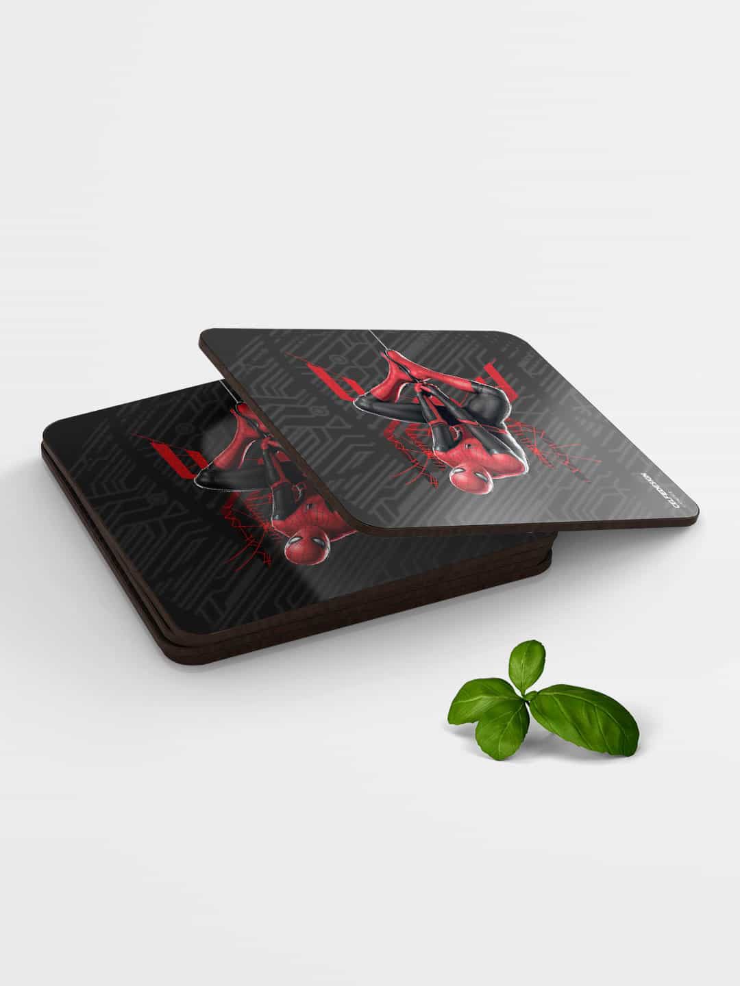 

macmerise Black & Red Spiderman Tingle Design Square MDF Wooden Coaster