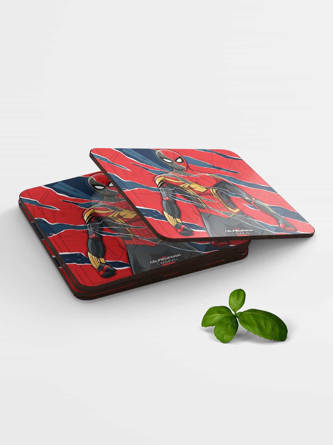 

macmerise Red & Blue All 3 Spidey Design Square MDF Wooden Coaster