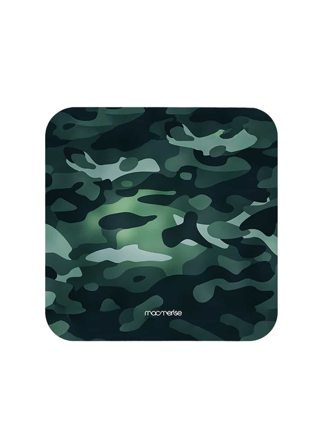 

macmerise Green Camo Viridian Green Design Square MDF Wooden Coaster
