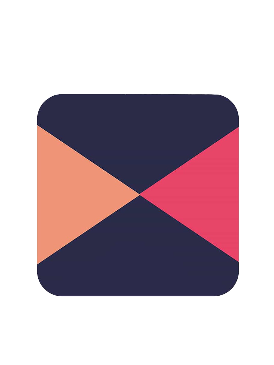 

macmerise Navy Blue & Pink Criss Cross Design Square MDF Wooden Coaster