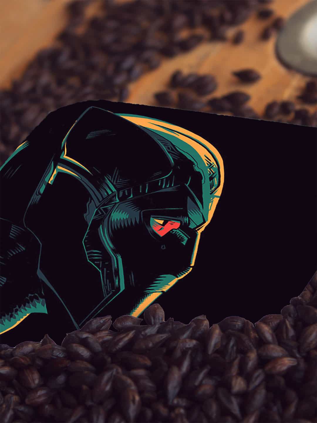 

macmerise Black & Teal Green Illuminated Panther Design Square MDF Wooden Coaster