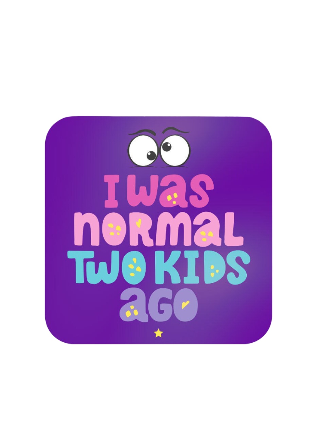 

macmerise Purple & Pink Two Kids Design Square MDF Wooden Coaster