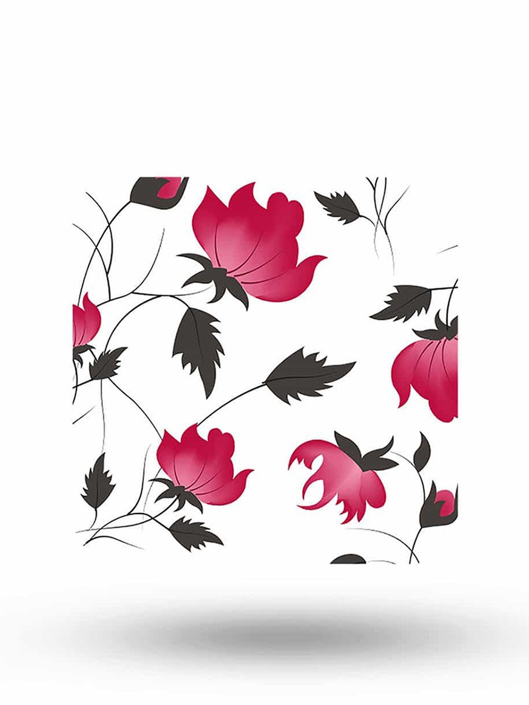 

macmerise White & Pink SK Calliope Flame Design Square MDF Wooden Coaster