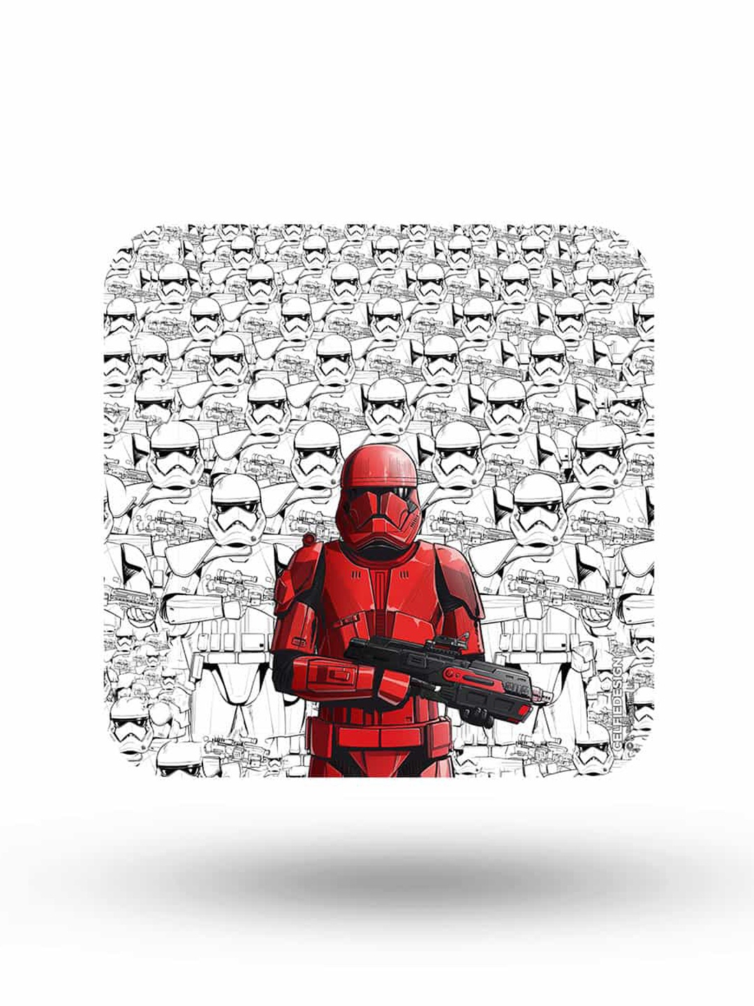 

macmerise White & Red Sith Troopers Design Square MDF Wooden Coaster