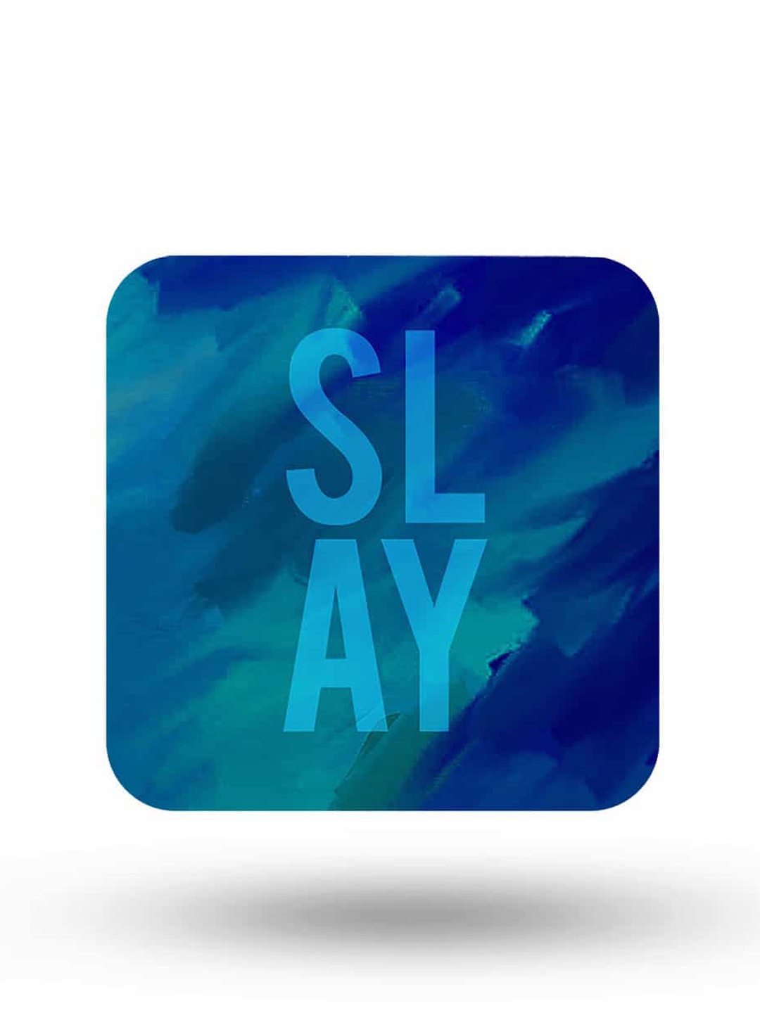 

macmerise Sky Blue & Dark Blue Slay Design Square MDF Wooden Coaster