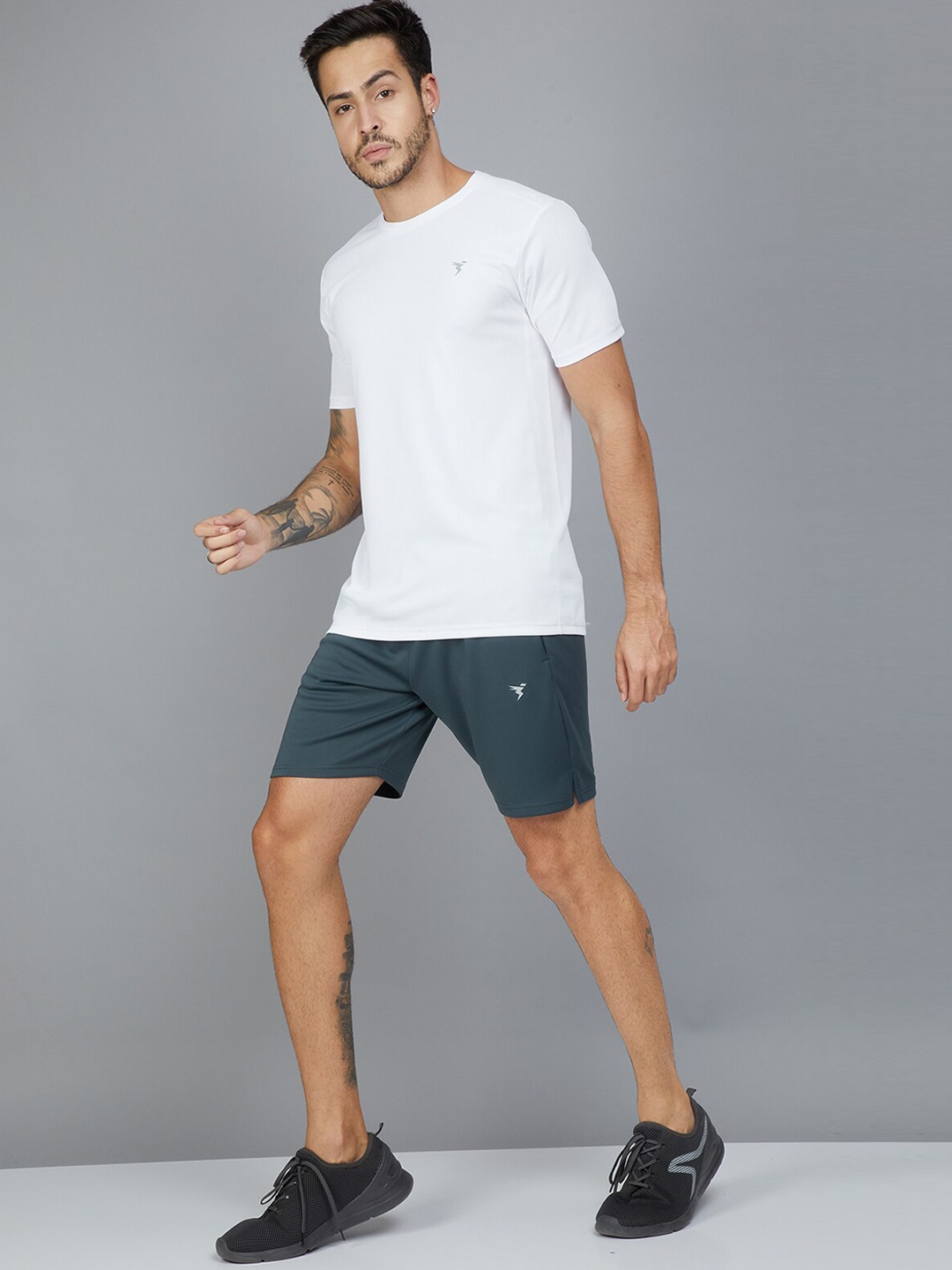 

Technosport Men Slim Fit Antimicrobial Training or Gym Sports Shorts, Charcoal