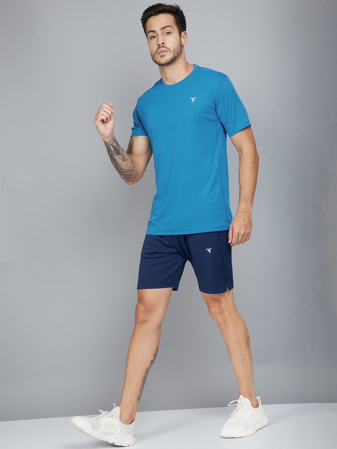 

Technosport Men Slim Fit Antimicrobial Training or Gym Sports Shorts, Navy blue