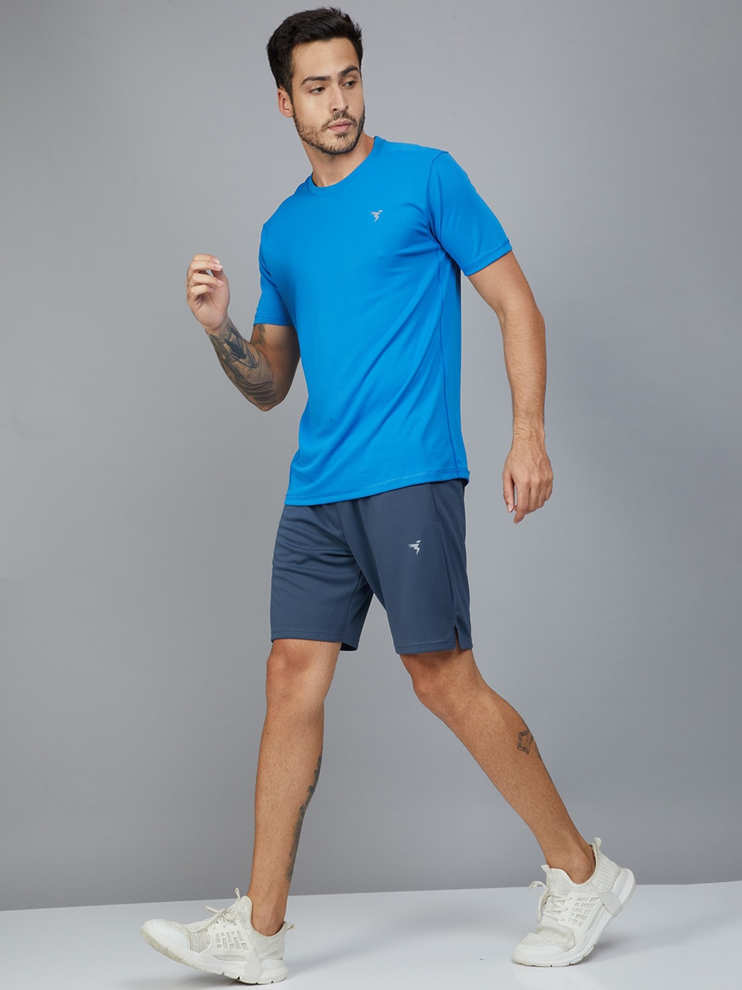 

Technosport Men Mid Rise Slim Fit Antimicrobial Sports Shorts, Blue