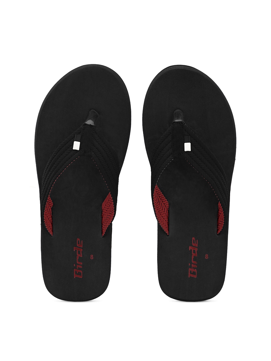 

BIRDE Men Woven Design Thong Flip-Flops, Black