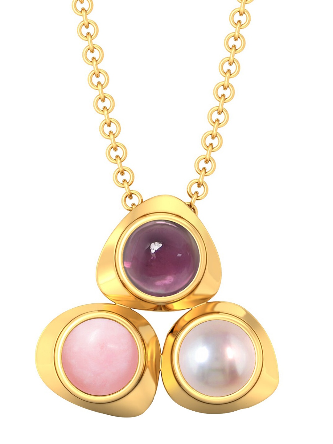 

MELORRA Cherry Blossom 18KT Gold Rhodolite Pendant-2.25gm