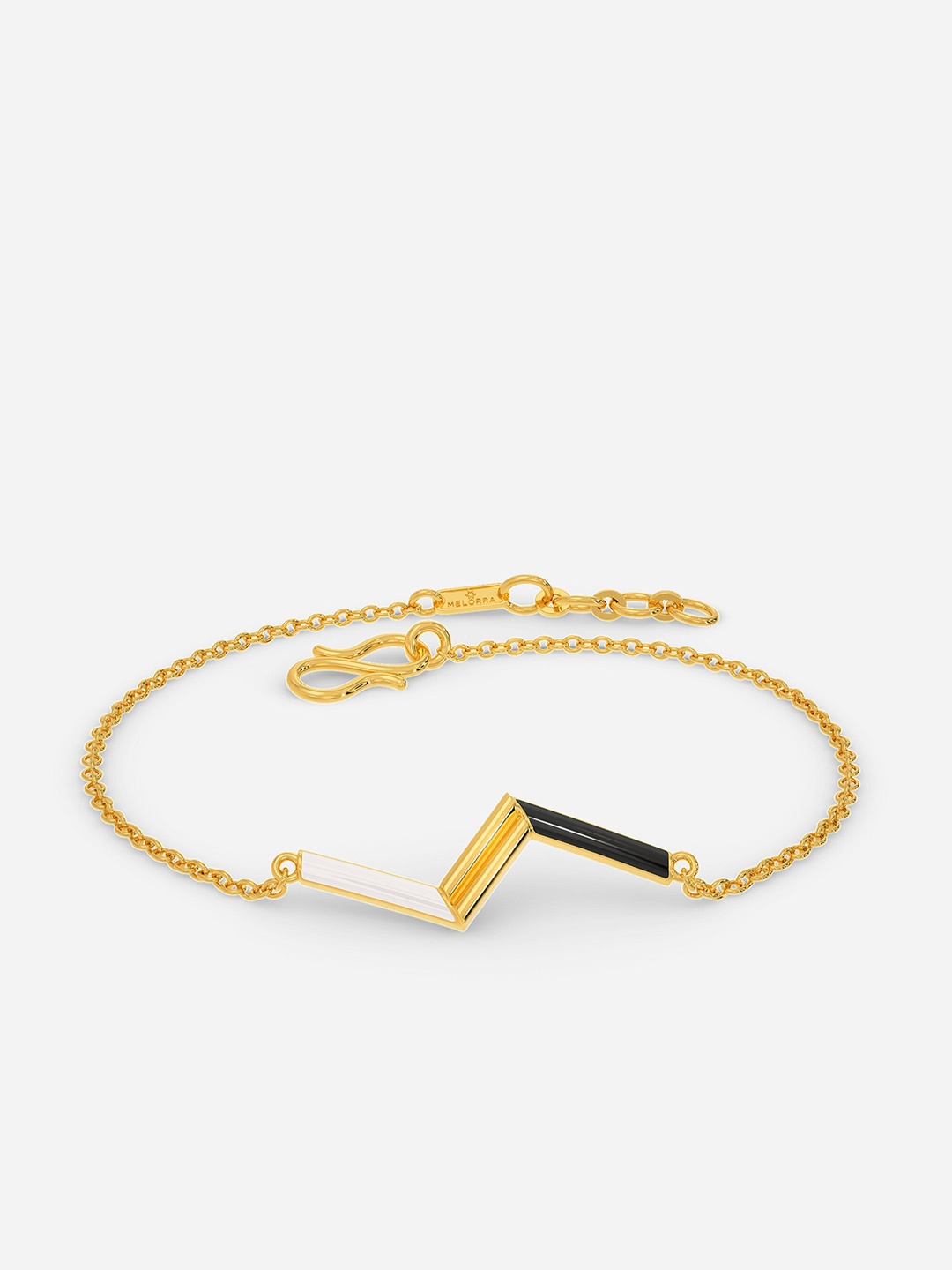 

MELORRA Chevron Shades 18KT Gold Bracelet-3.25gm