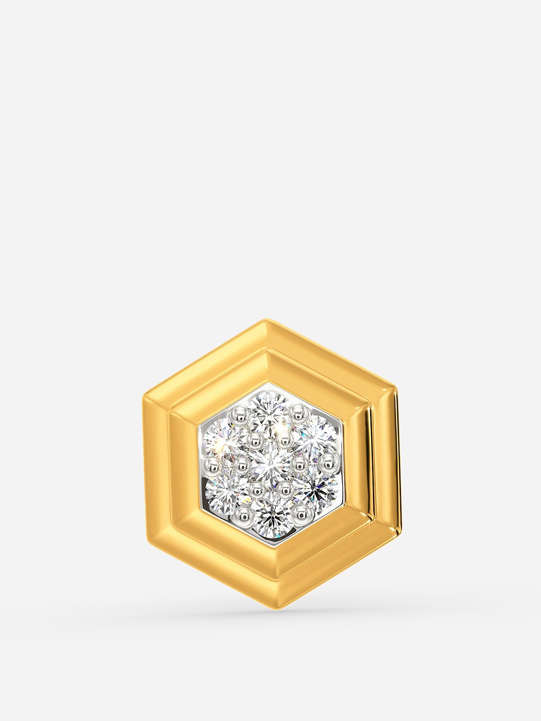 

MELORRA Mystic Hexa Rhodium Plated 18KT Gold Diamond Nosepin-0.8gm