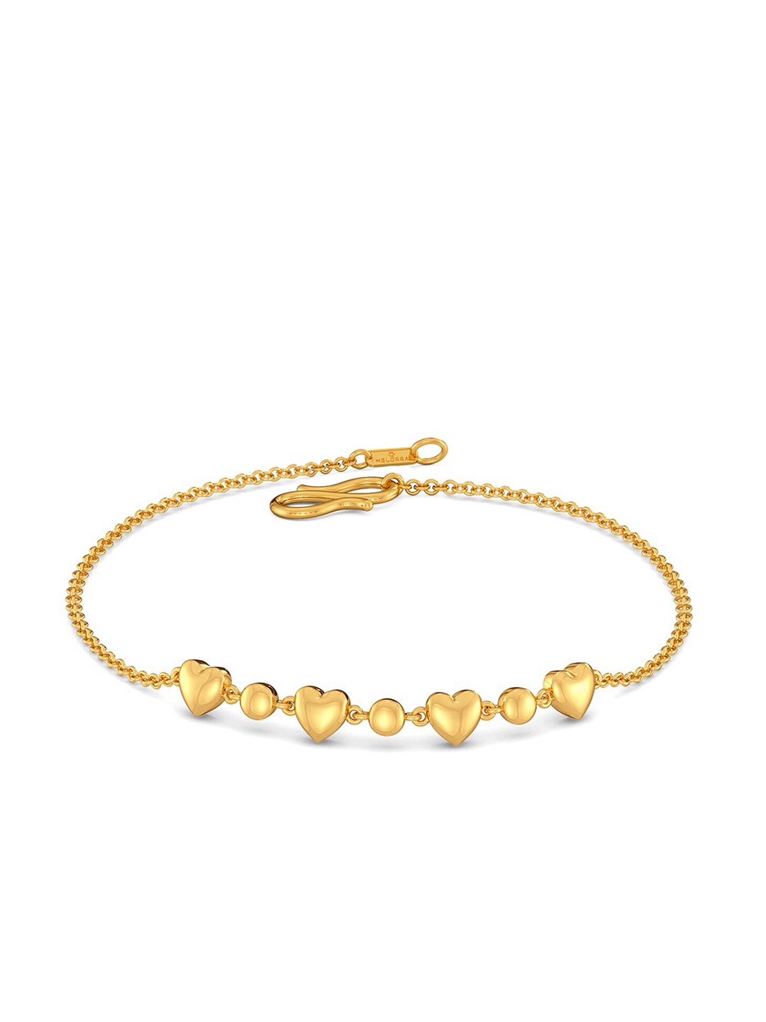 

MELORRA Disco Hearts 18KT Gold Bracelet - 3.43 gm