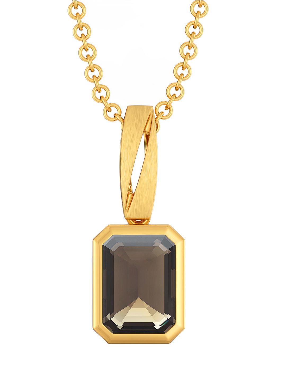 

MELORRA Earthy Neutrals 18KT Gold Quartz Gemstone Pendant-1.8gm