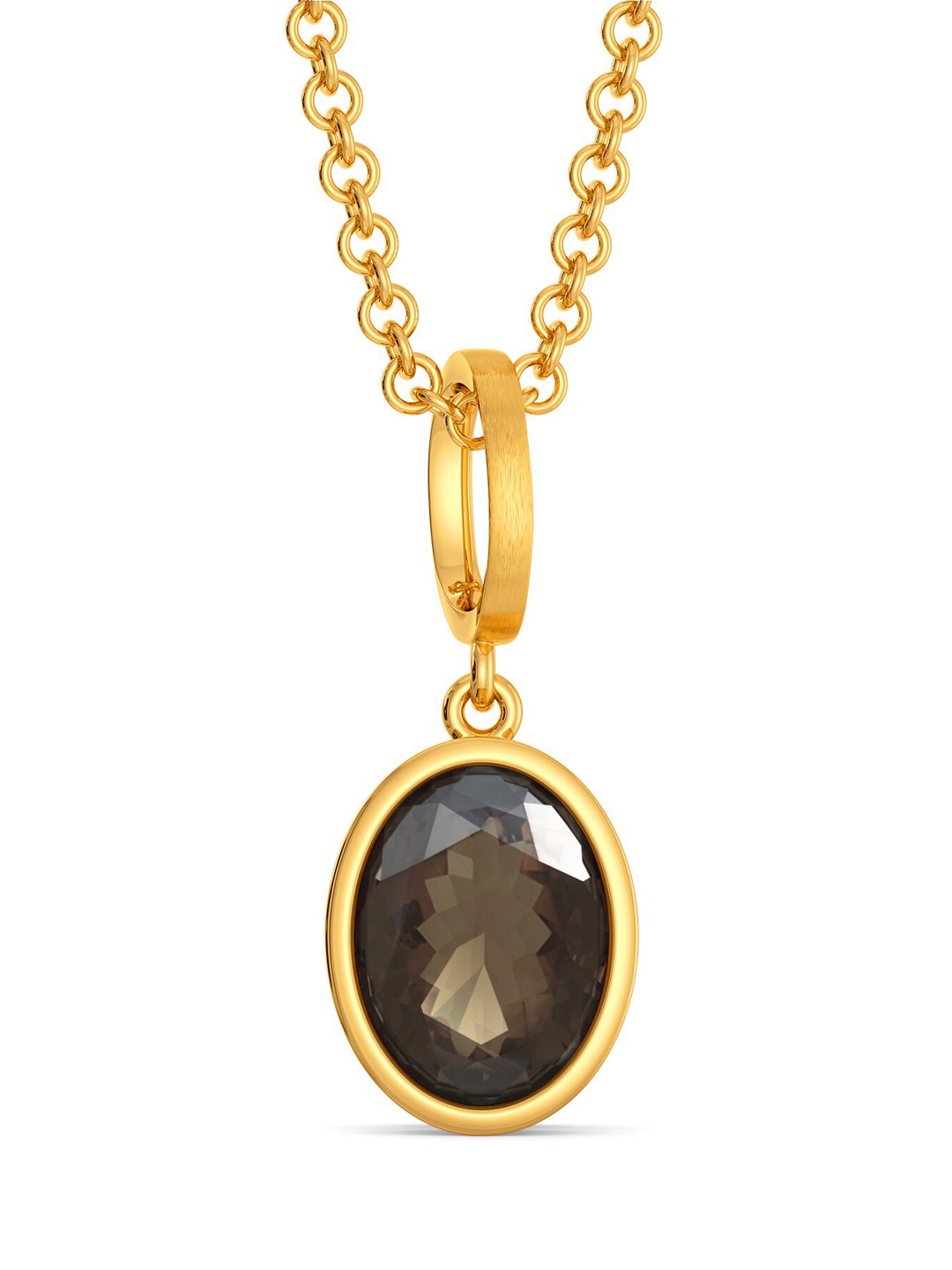 

MELORRA Down to Earth 18KT Gold Quartz Gemstone Pendant-1.22gm