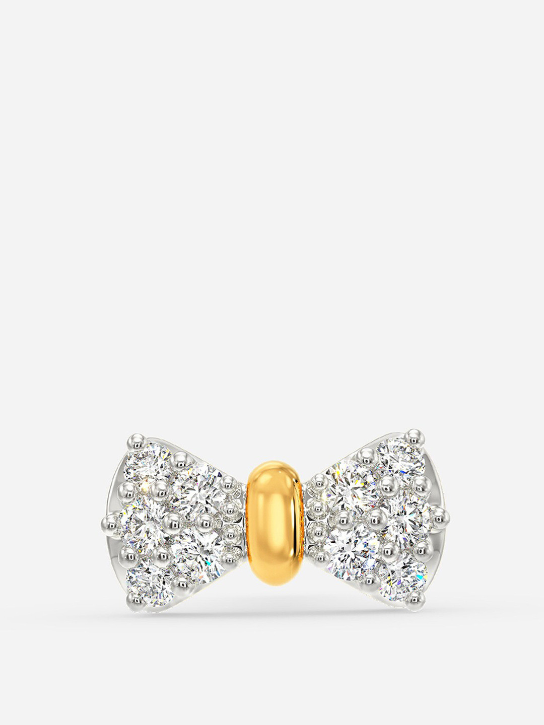 

MELORRA Bow On 18KT Gold Diamond Nosepin-0.65gm