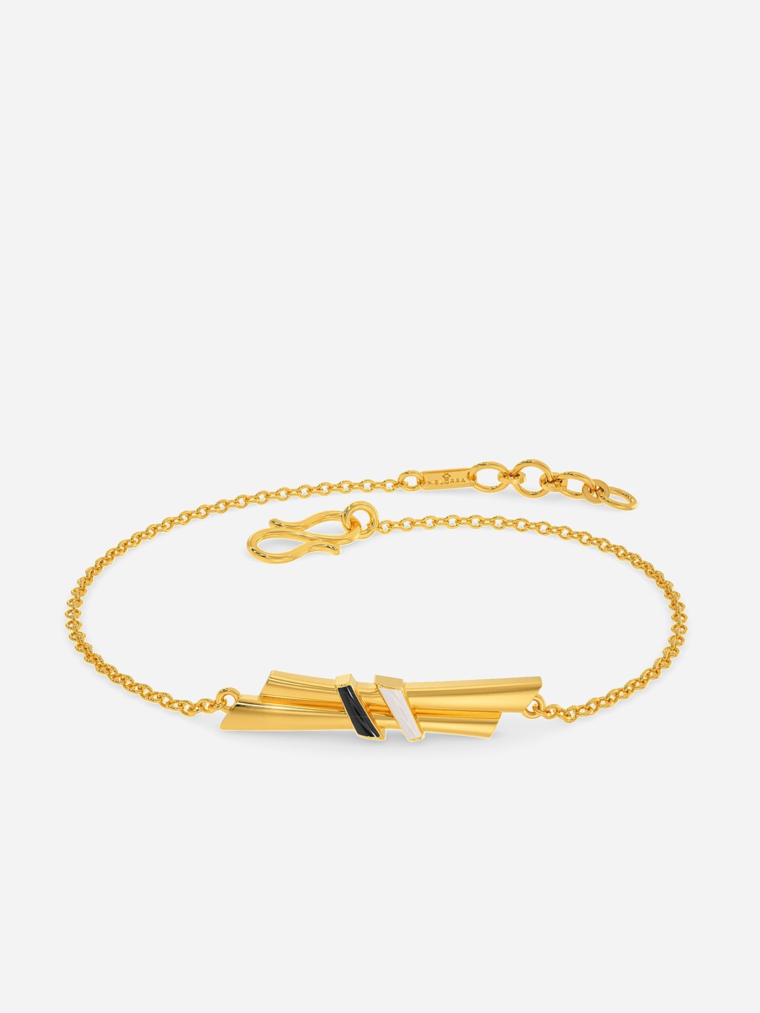 

MELORRA Twin Striped 18KT Gold Bracelet-3.58gm