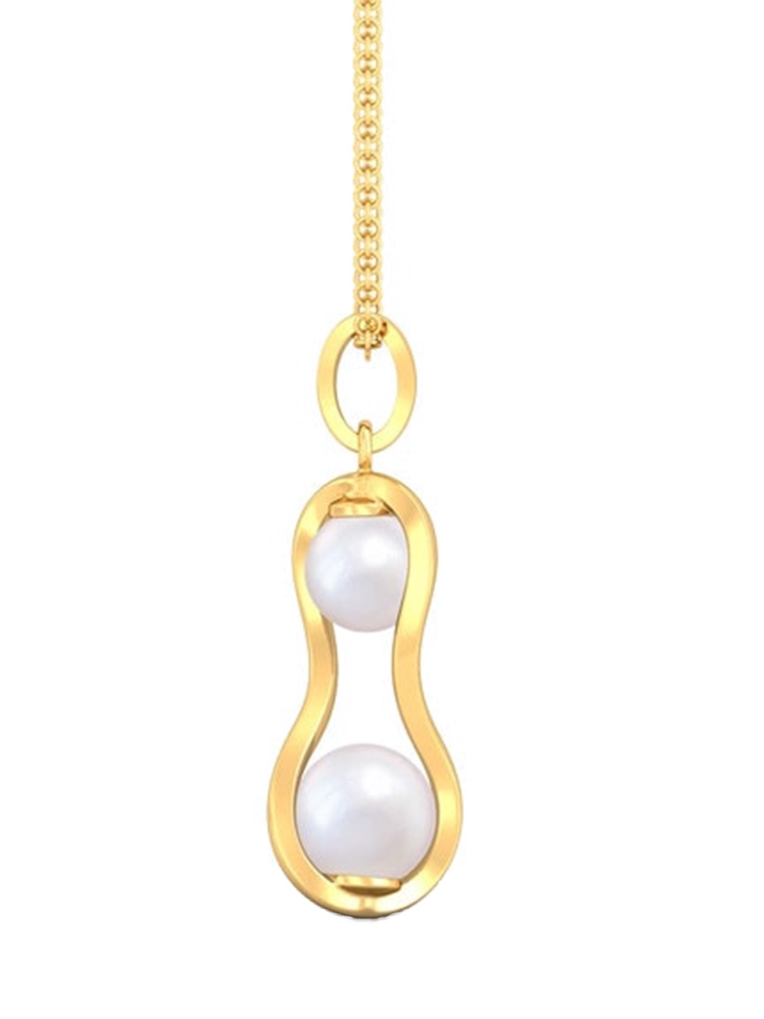 

MELORRA Snuggle Bug 18KT Gold Pearl Gemstone Pendant-1.88gm