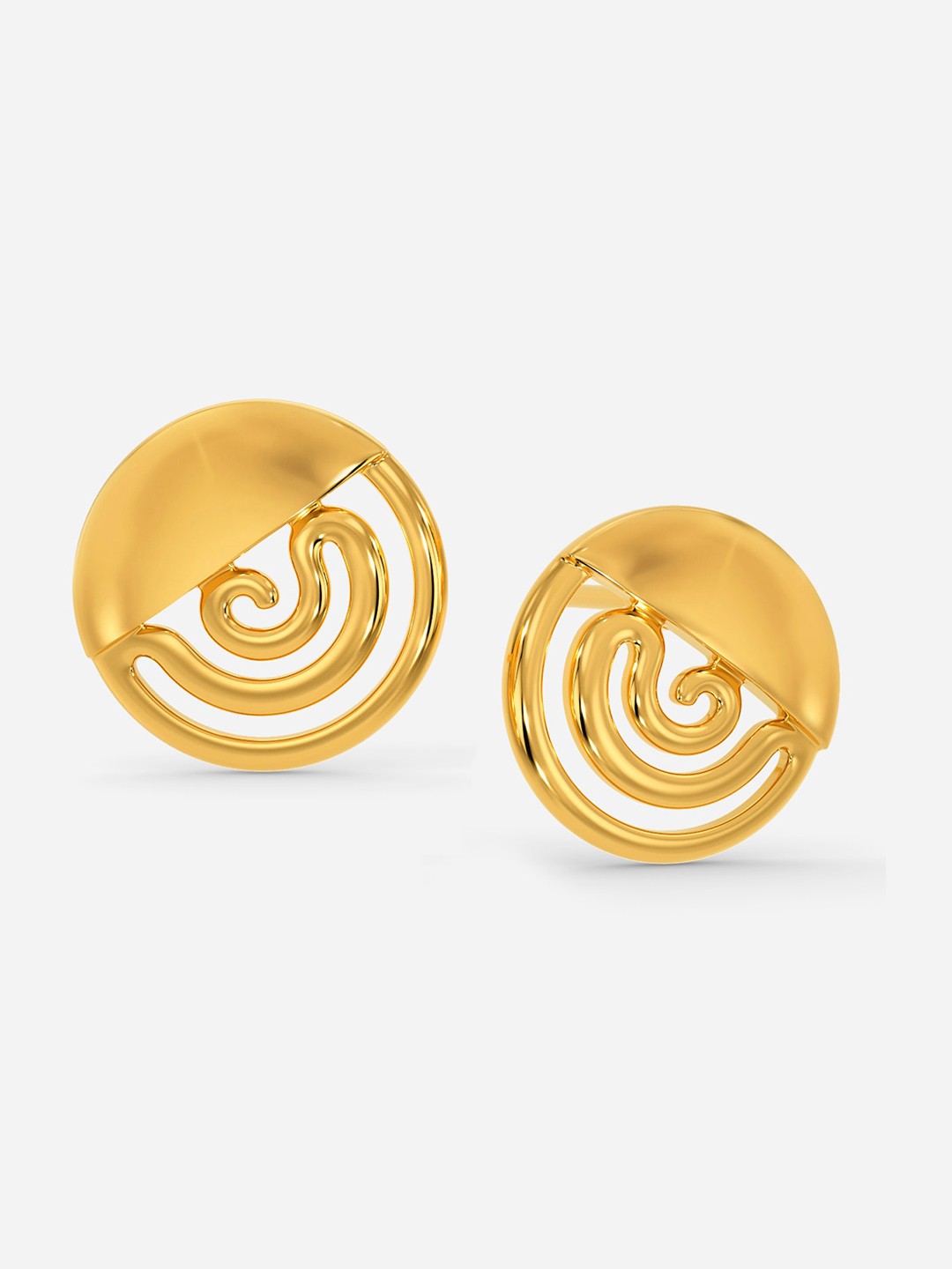 

MELORRA Abstract Novelty 18KT Gold Stud Earrings-2.96gm