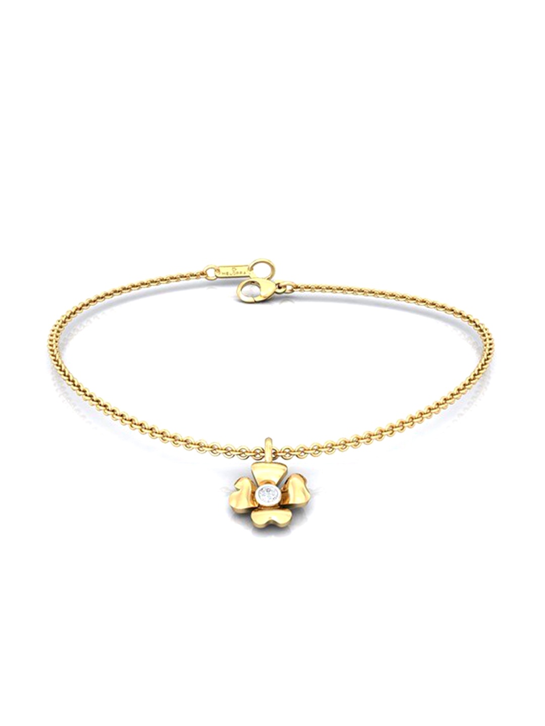 

MELORRA Four-petal 18KT Gold Diamond Bracelet-2.71gm