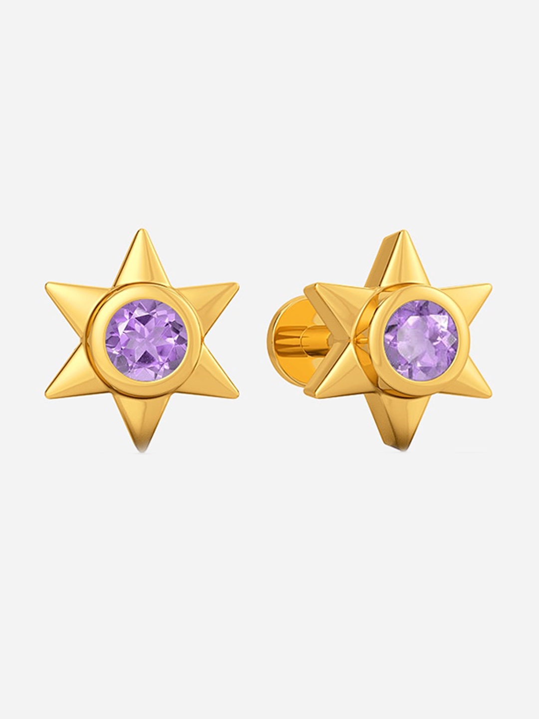 

MELORRA My Pink Star 18KT Gold Alexandrite Gemstone Stud Earring-2.0gm