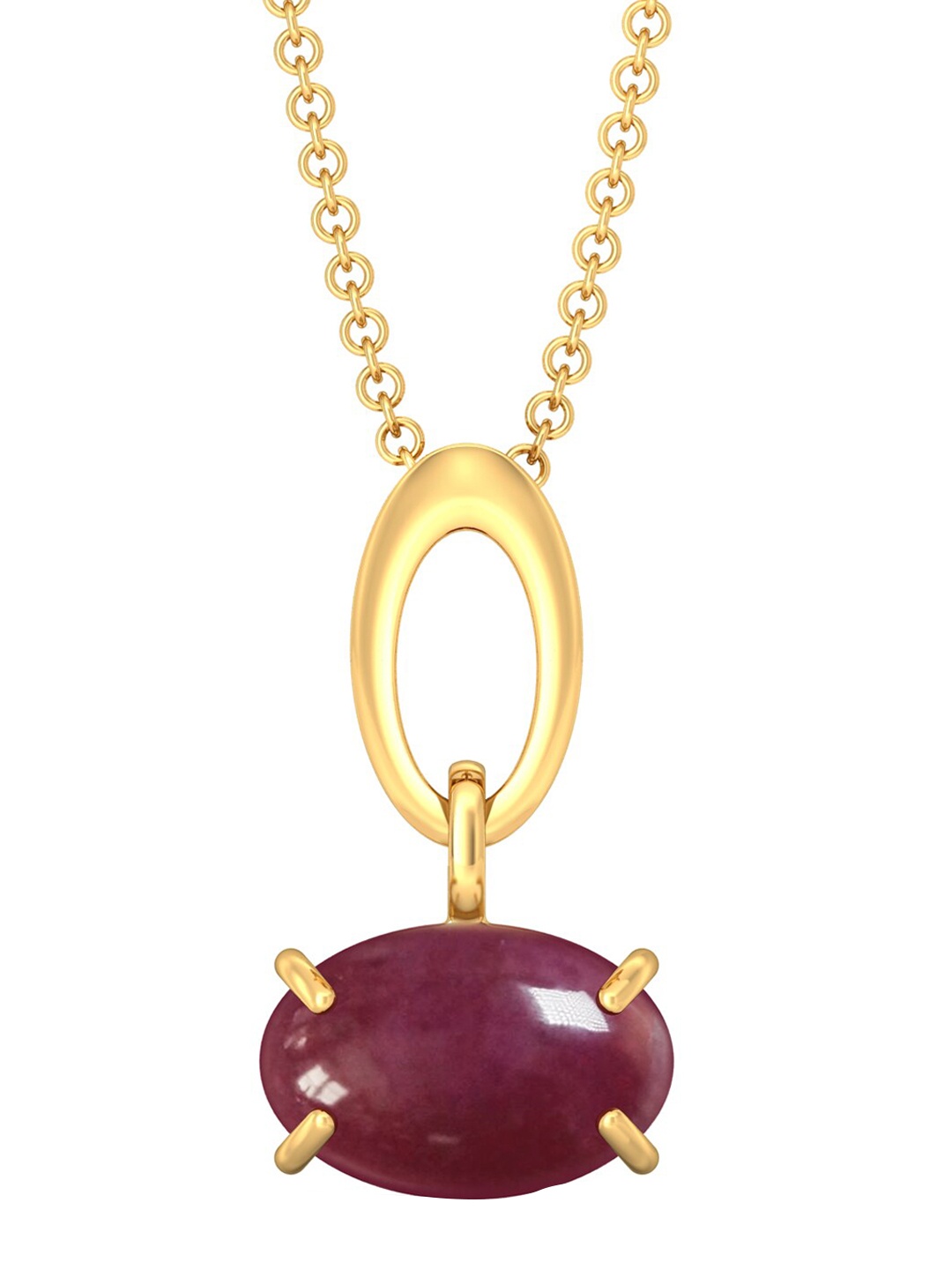 

MELORRA Frizzante 18KT Gold Ruby Gemstone Pendant-2.22gm