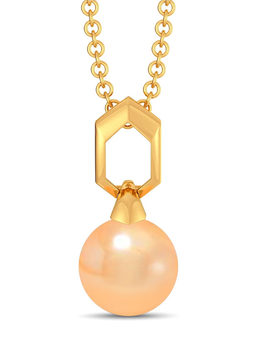 

MELORRA Peachy Vibes 18KT Gold Pearl Gemstone Pendant-0.88gm