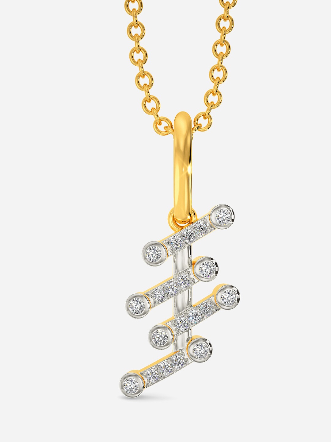 

MELORRA Sci Grid 18KT Gold Diamond-Studded Pendant-1.63gm