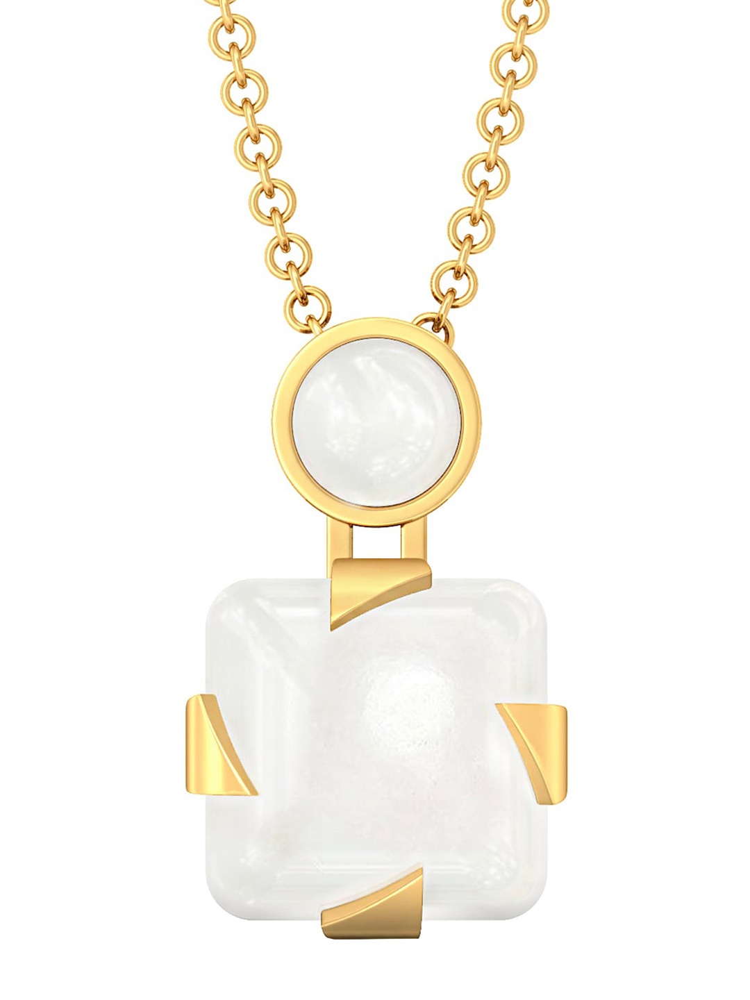 

MELORRA Whiter Than 18KT Gold Moonstone Gemstone Pendant-2.48gm