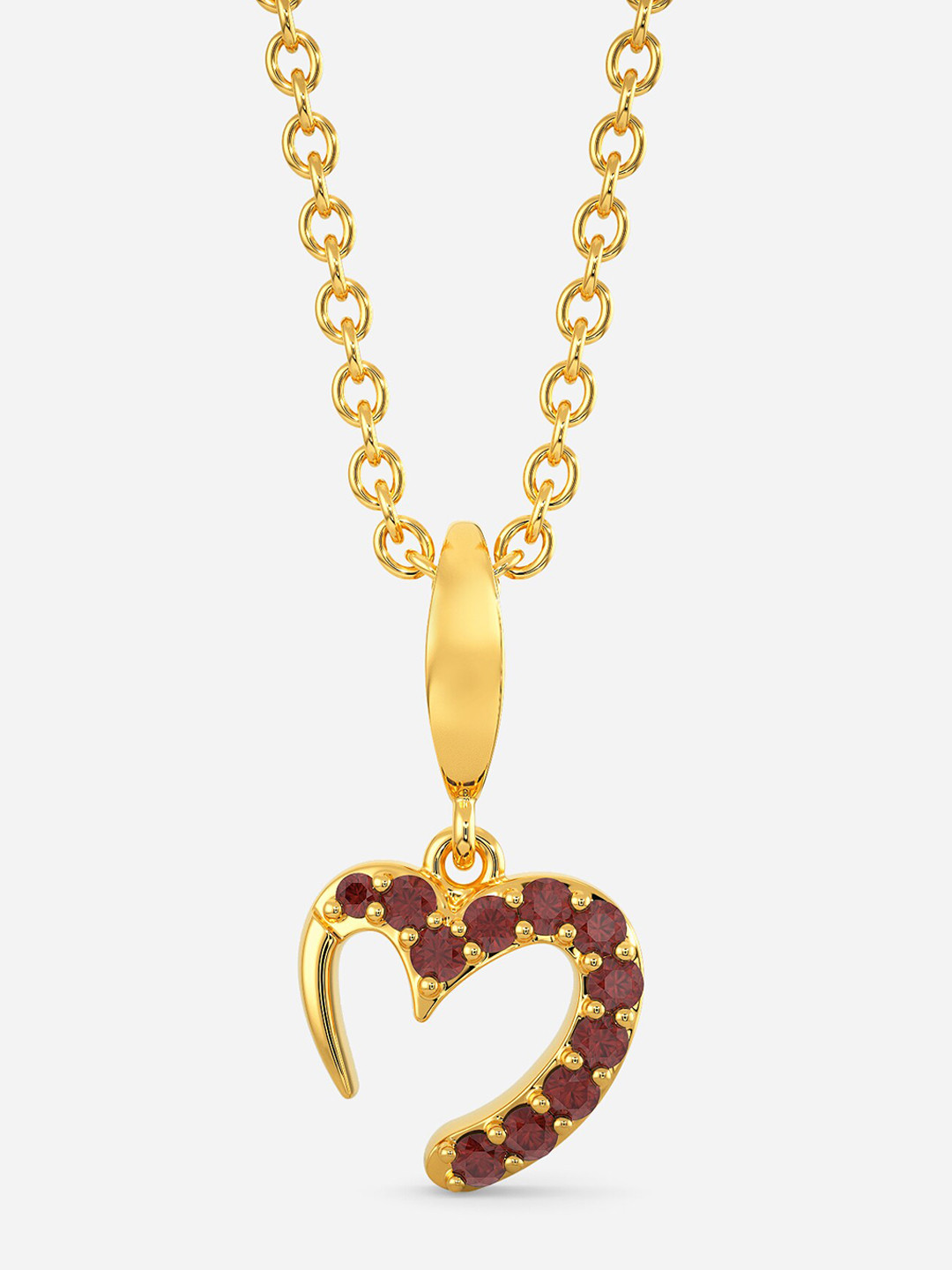 

MELORRA Scarlet Affection 18KT Gold Peridot Gemstone Pendant-1.22gm