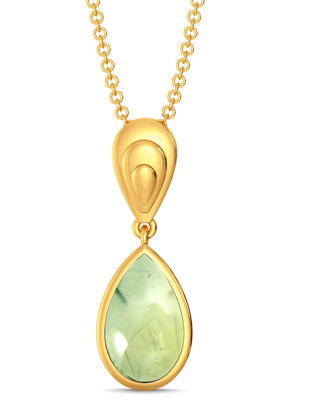 

MELORRA Green Is In 18KT Gold Peridot Gemstone Pendant-2.76gm