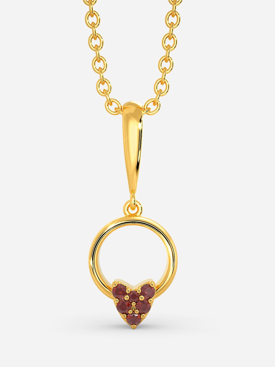 

MELORRA My Red Valentine 18KT Gold Peridot Gemstone Pendant-1.19gm