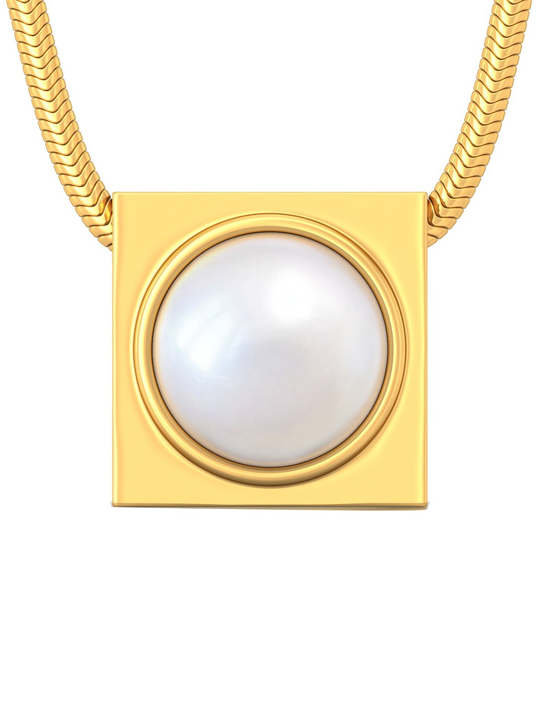 

MELORRA Boxy Beauty 18KT Gold Pearl Pendant-2.53gm