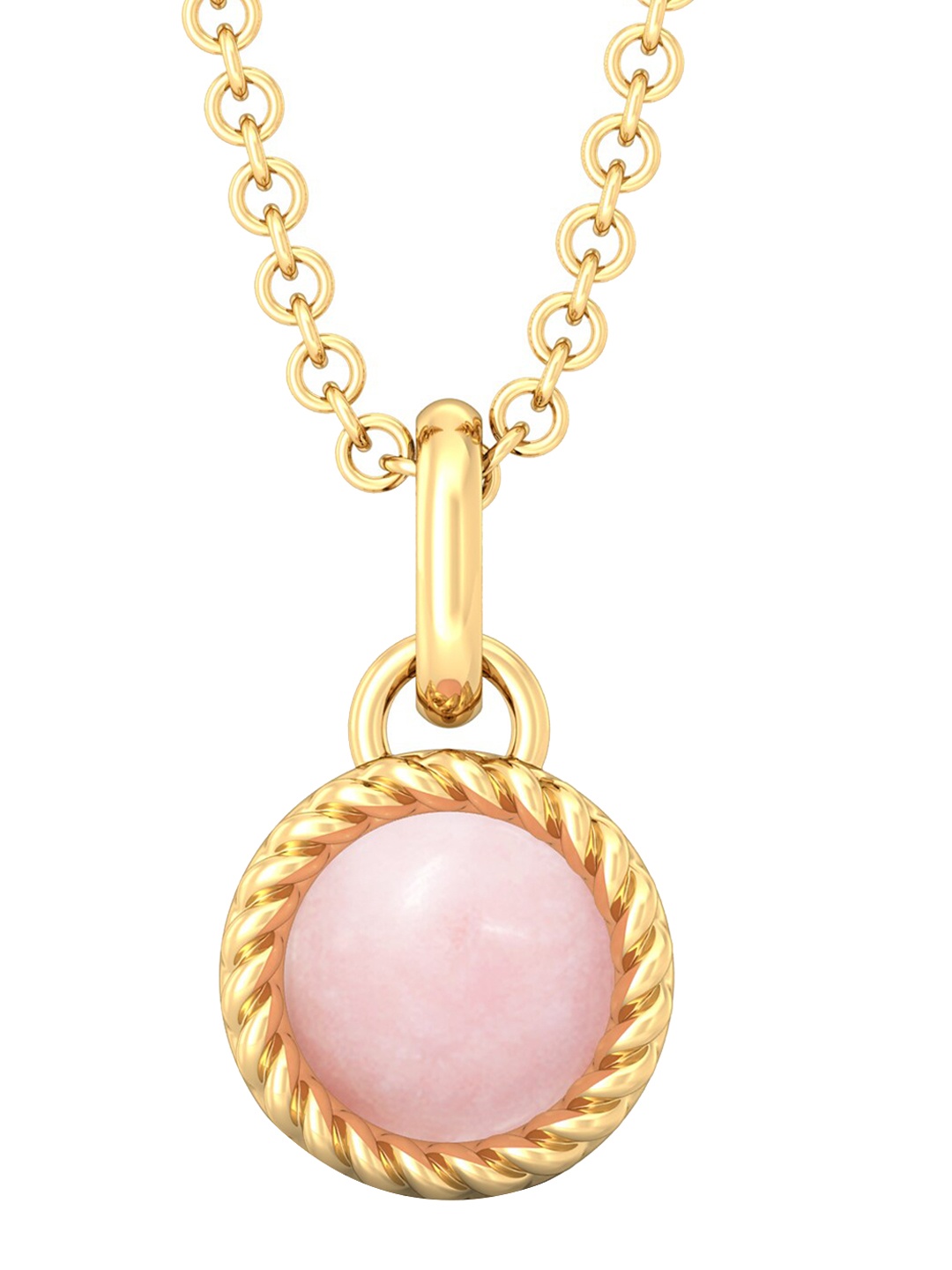 

MELORRA Ballet Pink 18KT Gold Quartz Pendant-1.3gm