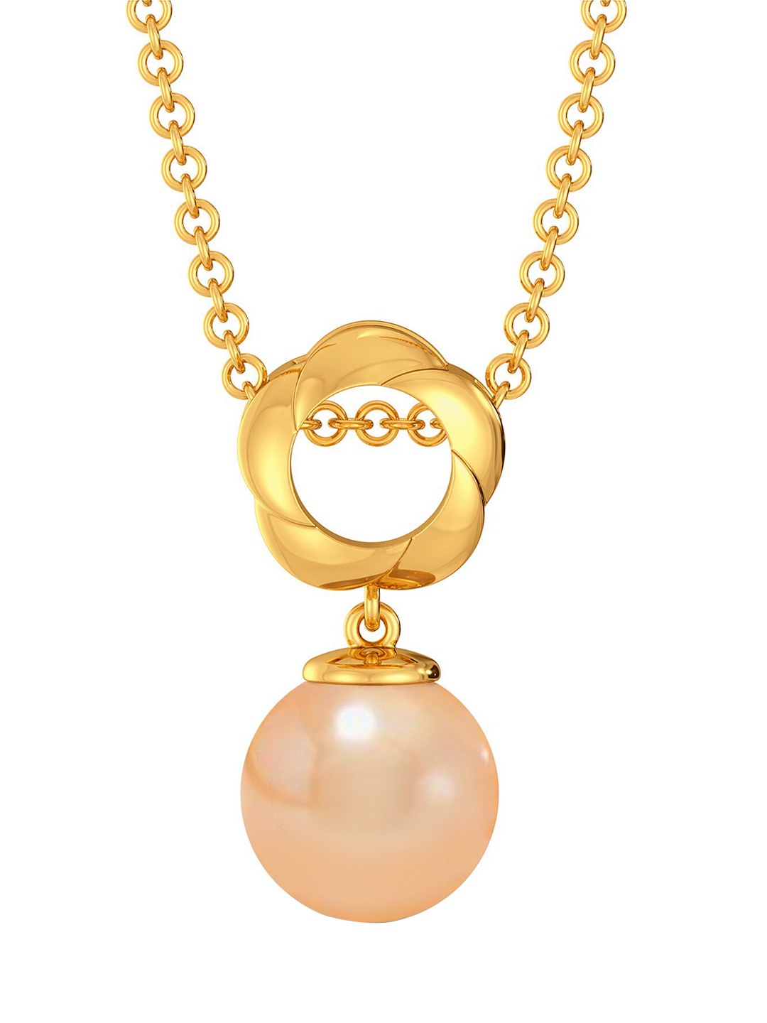 

MELORRA Peach Play 18KT Gold Pearl Pendant-1.3gm