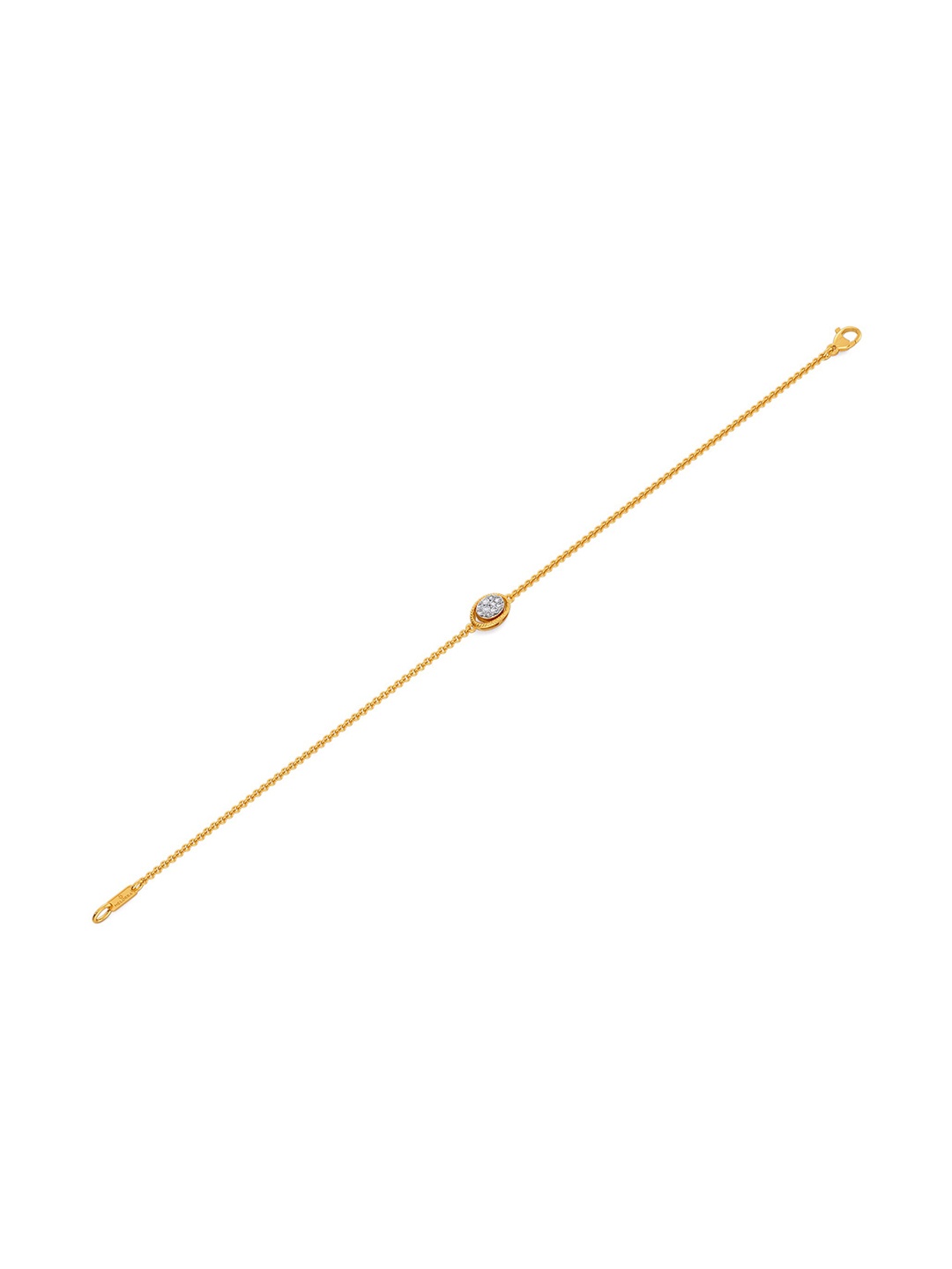 

MELORRA Tier N Twist Rhodium Plated 18KT Gold Diamond Bracelet-2.57gm