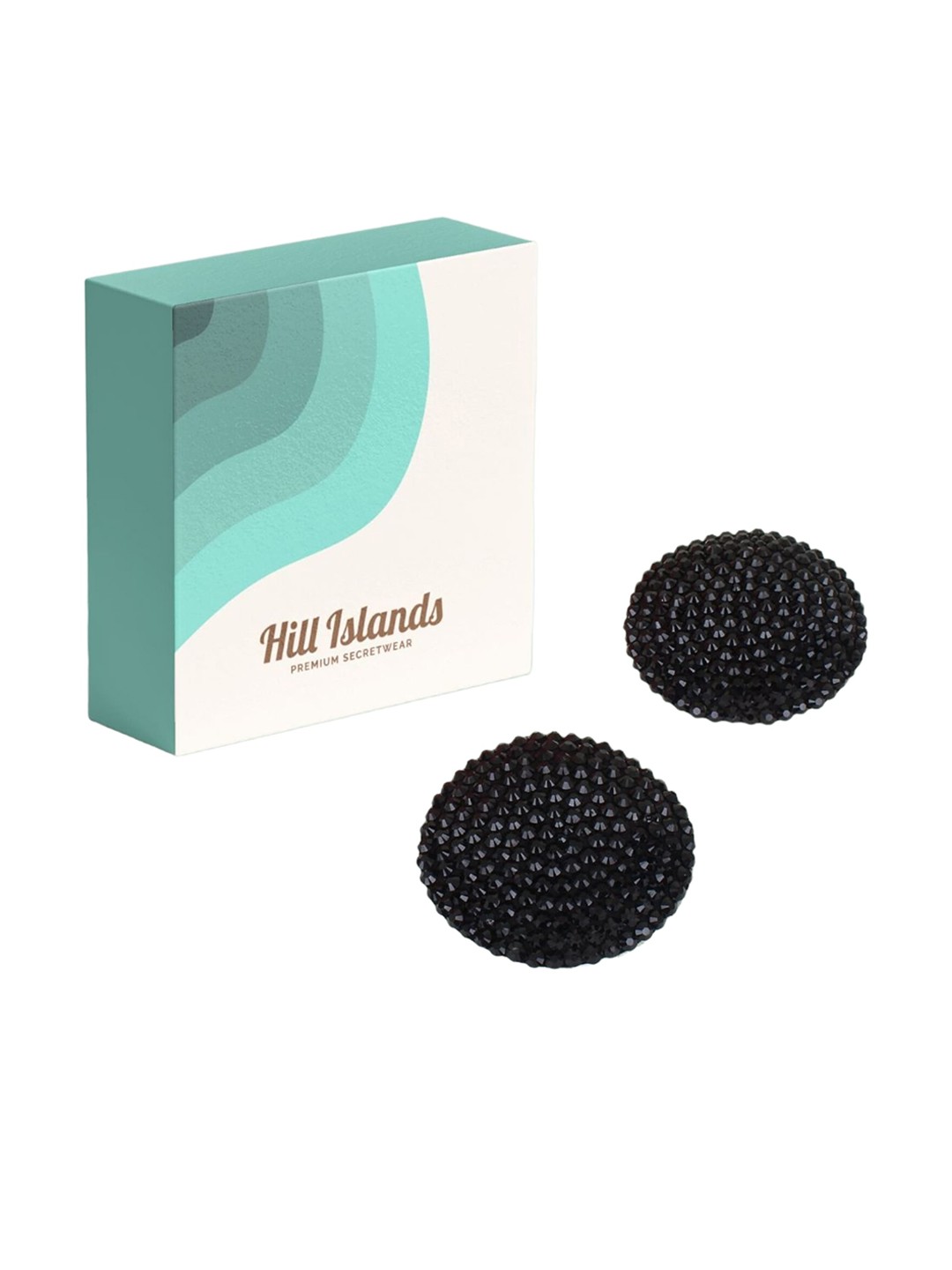 

Hill Islands Embellished Comfortable & Reusable Nipple Pasties, Black